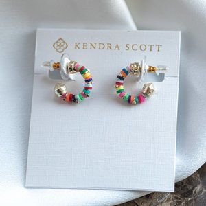 Kendra Scott Reece Gold Huggie Earrings In Neon